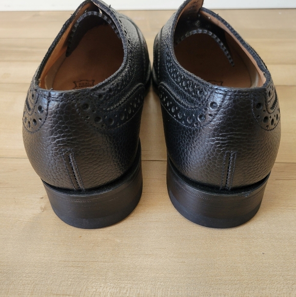 Sanders Men's US 9.5 Braemar Black Grain Leather Highland Brogue Dress Shoes - Picture 5 of 7